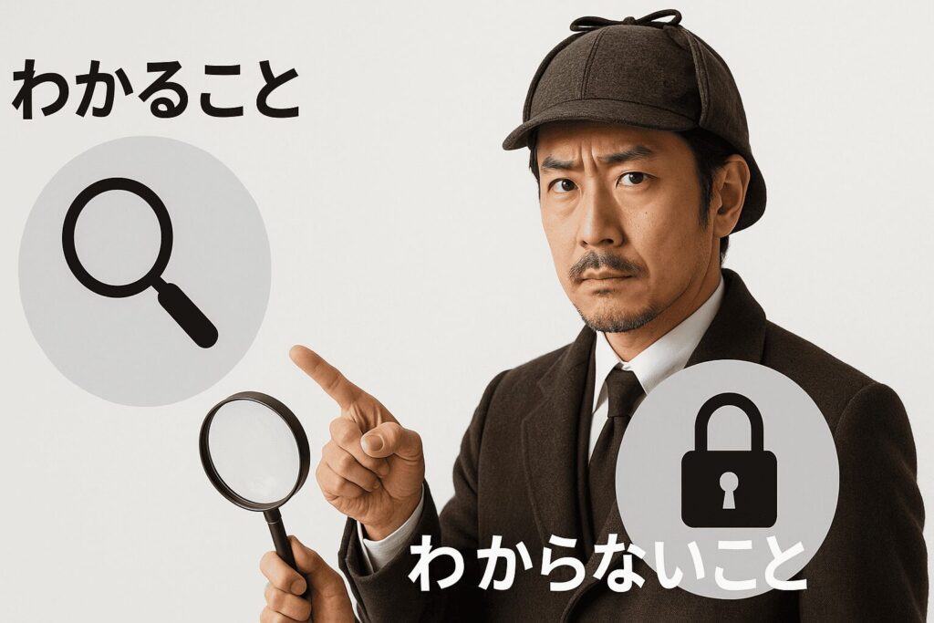 まずは結論!興信所で「わかること」「わからないこと」の比較表