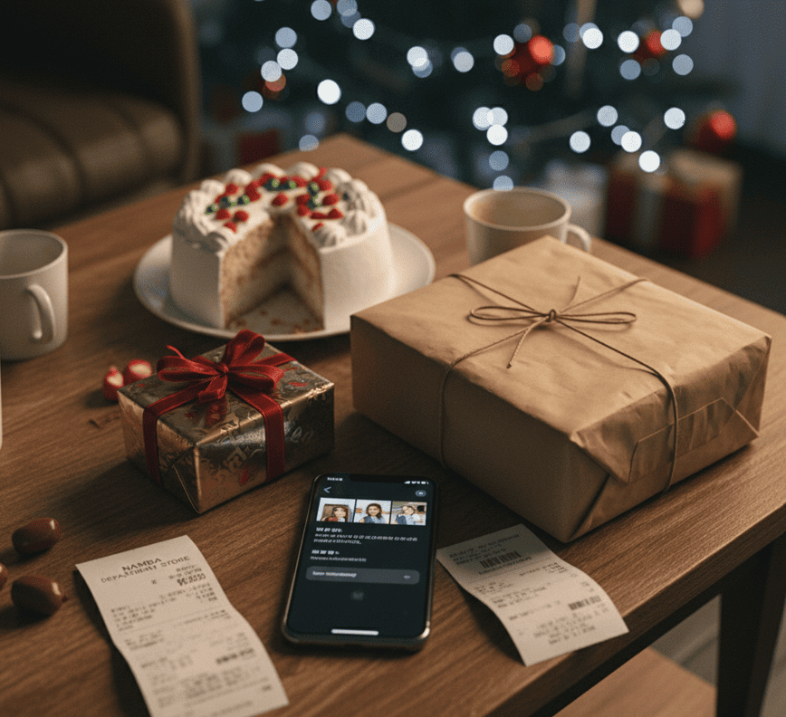 クリスマス前に用意された2種類のプレゼント。浮気による二重生活と心理的葛藤の象徴。