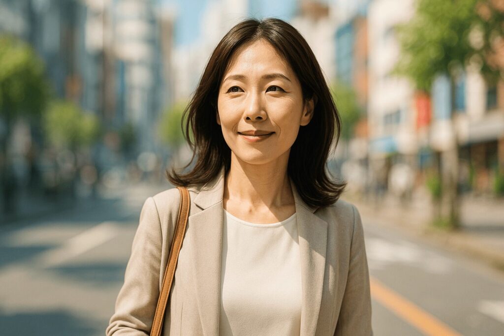 不倫の証拠を掴み、新たな人生の再出発を目指して歩き出す女性の足取り