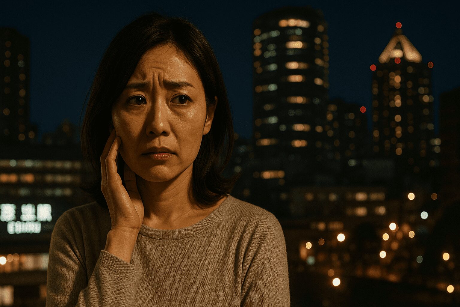 不倫の証拠を隠すためにスマートフォンを過度に管理する配偶者の手元と、それを疑いの目で見つめる女性