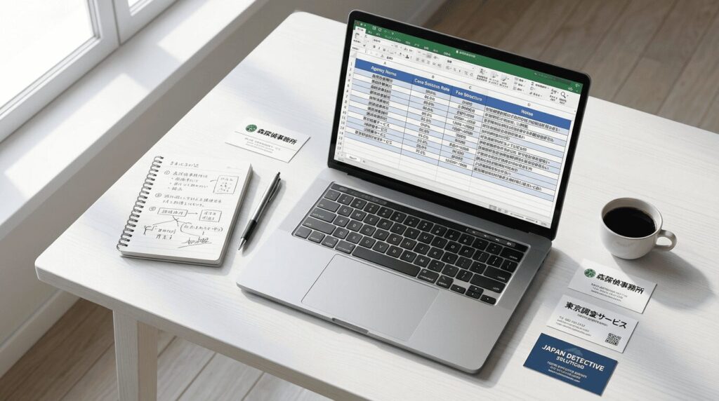 まずは結論!大阪の浮気調査でおすすめの探偵事務所比較表