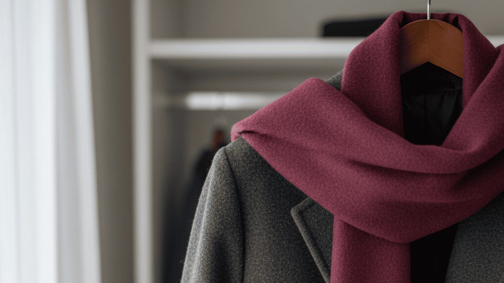 ハンガーにかかった冬のコート。冬の服装に隠された浮気の兆候。