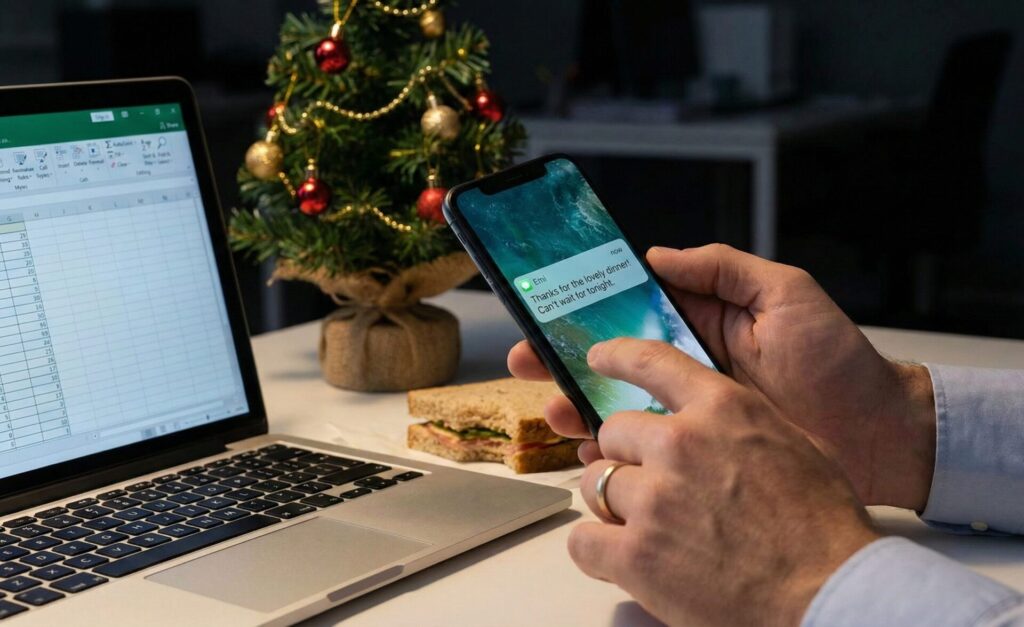 アリバイをスマホで入力している