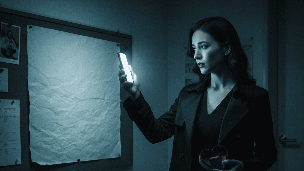 スマートフォンを見て浮気の証拠をつかんだ女性。