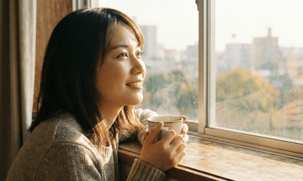 真実を知り、新しい未来を見つめる女性