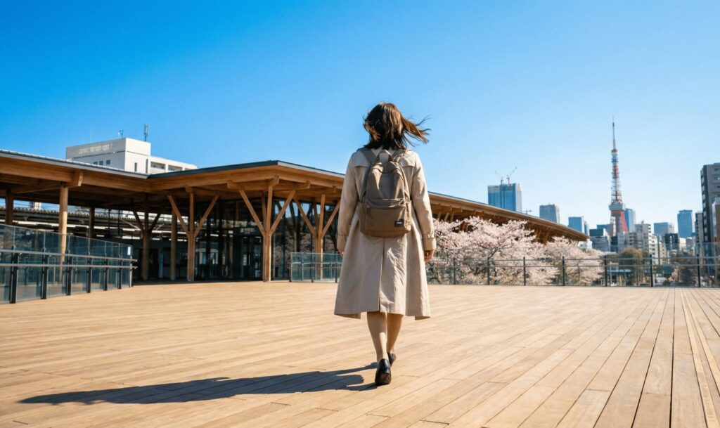 悩みを解決し前向きに歩き出す女性