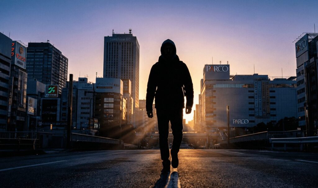 真実を知り、新しい人生の一歩を踏み出すシルエット