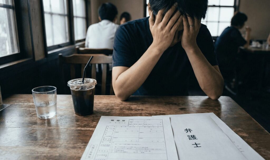 W不倫の発覚により慰謝料や法的リスクに直面する様子