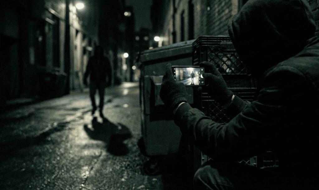 個人で行う不倫調査のリスクを象徴するイメージ