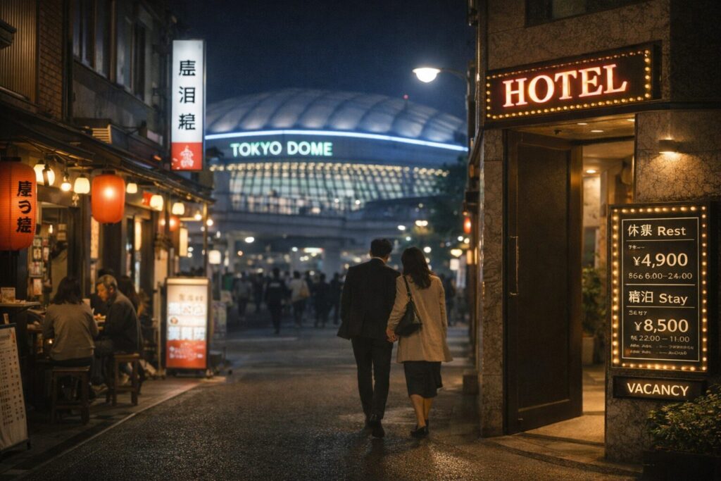 水道橋の夜景と街角