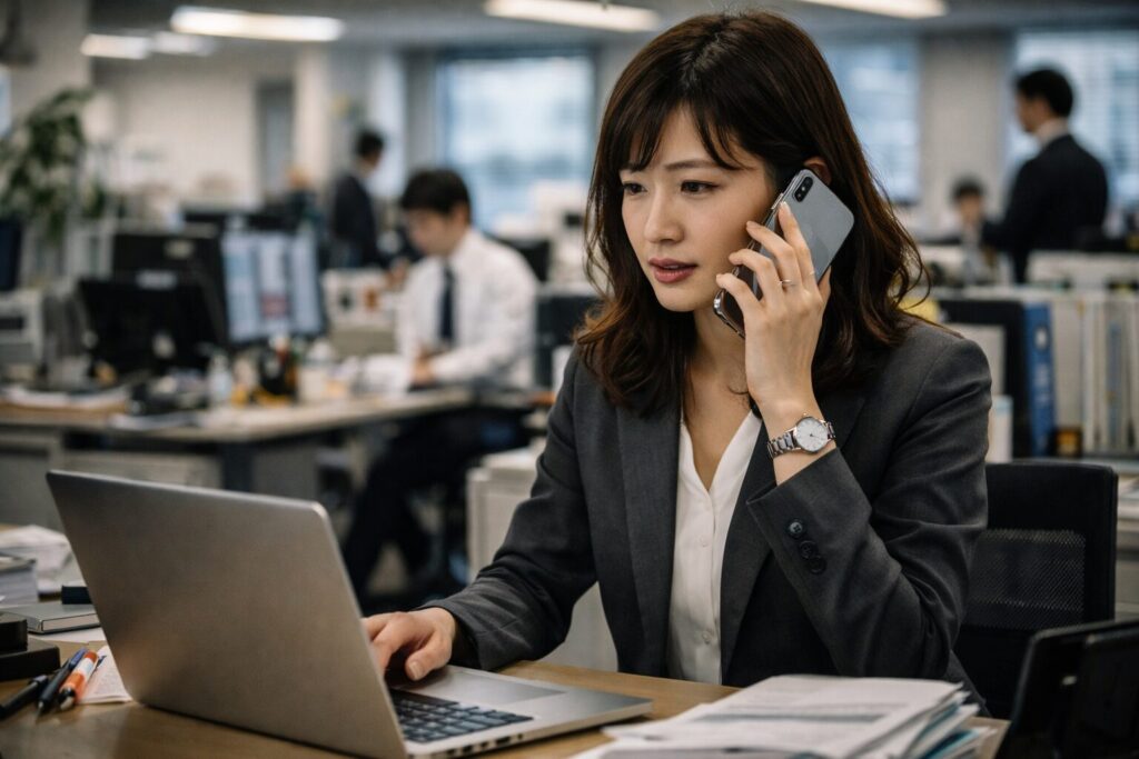 オフィスで働く女性