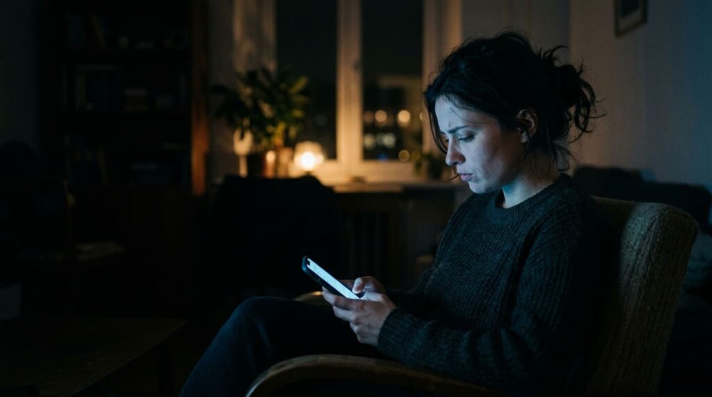 浮気調査中に感情的な問い詰めや自力での無理なスマホ詮索を避けるイメージ