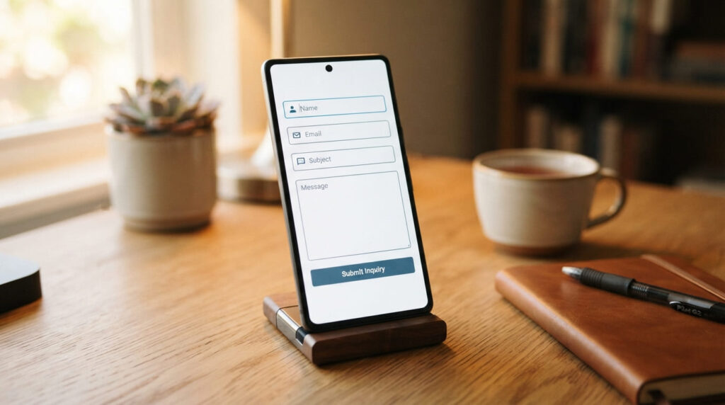 相談窓口の利用をイメージさせるスマートフォンのイメージ