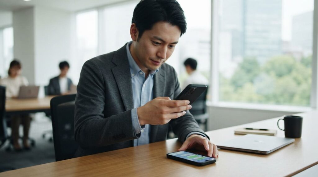 メッセージやLINEのやり取りを安全かつ適切に記録・保存している様子