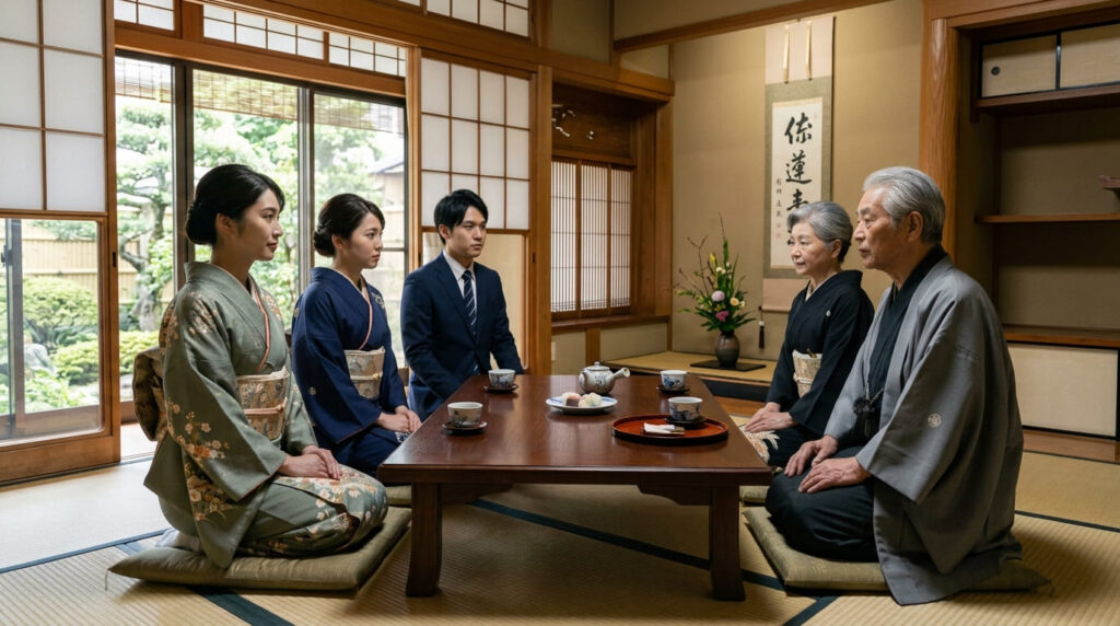 結婚前の両親への挨拶や顔合わせでパートナーを紹介する家族の風景