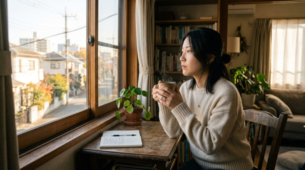 再構築か離婚かの将来を見つめて冷静に思考を巡らせる様子