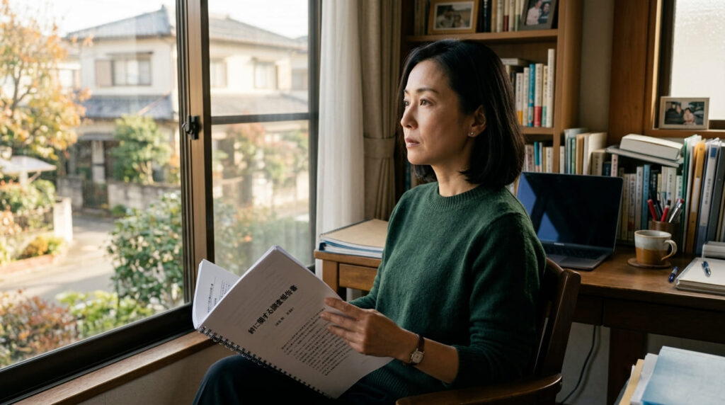 調査結果を踏まえて冷静に今後の決断を下す人物のイメージ