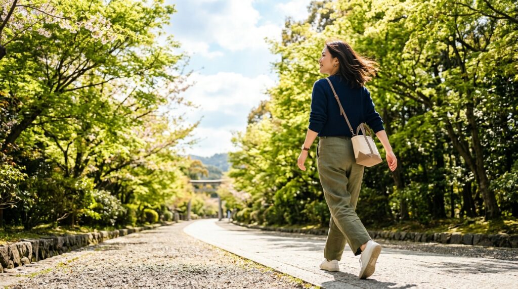後悔のない選択をして新しい一歩を踏み出すイメージ
