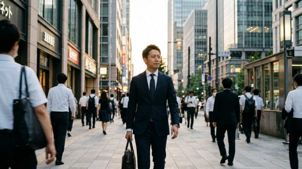 勤務先や素行調査の対象となる日本人男性のイメージ画像