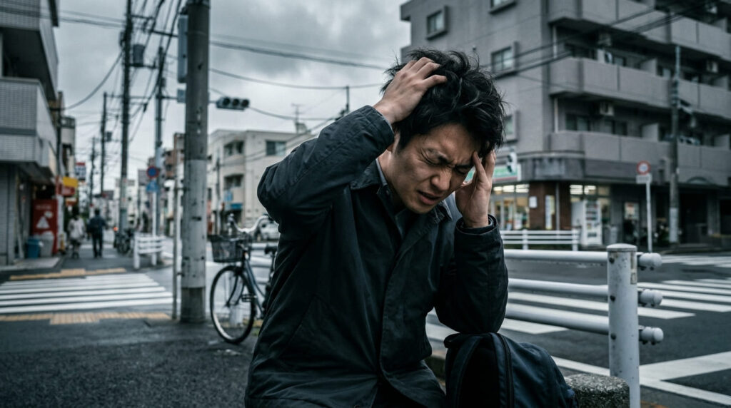 親の過度な干渉や無断調査によってショックを受け悩む男性のイメージ